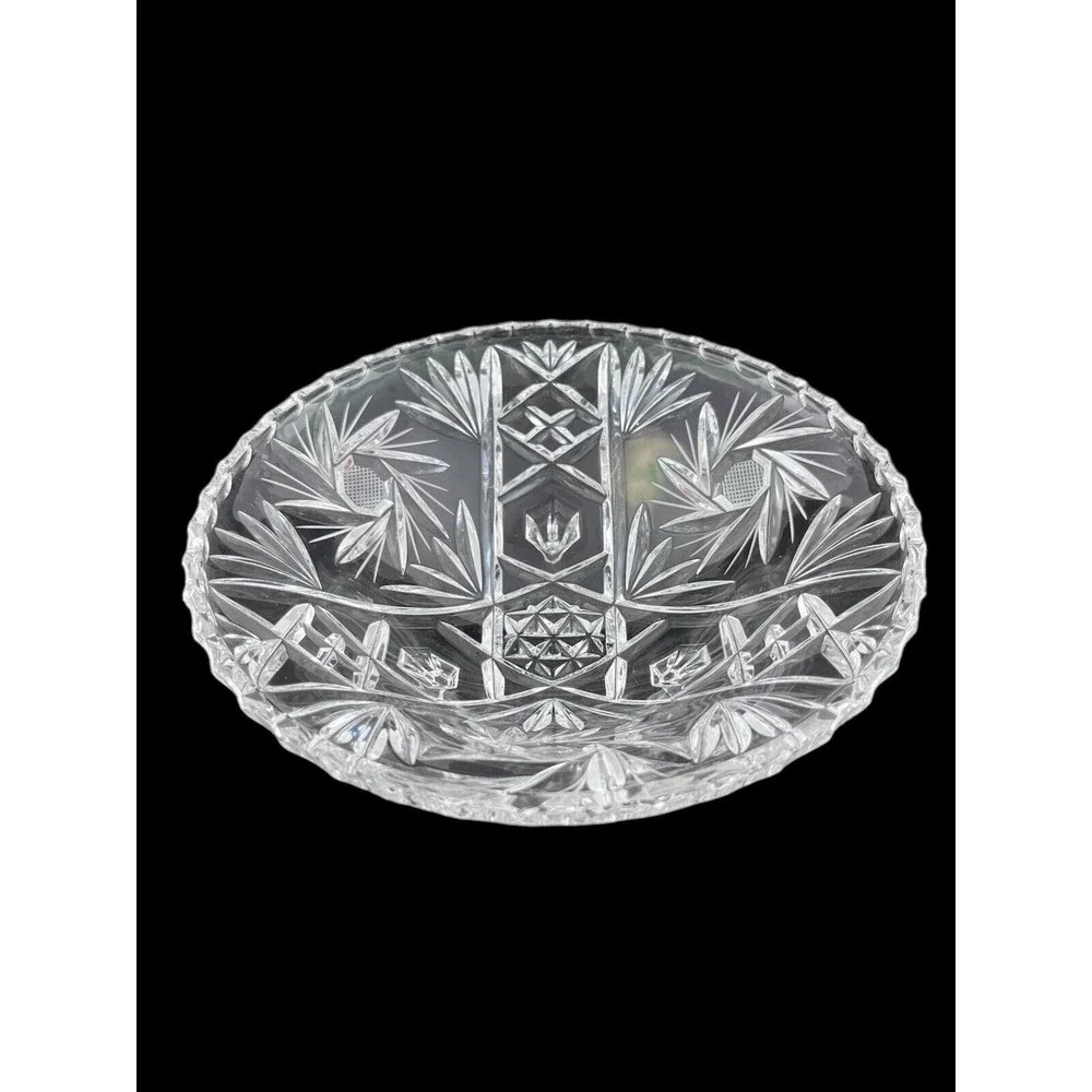 Anchor Hocking Prescut Clear Footed Candy Nut‎ Dish EAPC 8 3/4